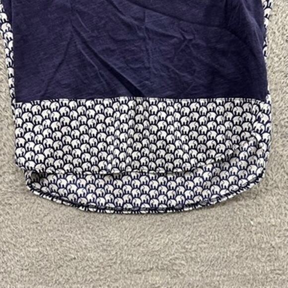 Maison Jules Medium Blue Elephant Blouse Casual Fun Animals Lightweight - Picture 3 of 9